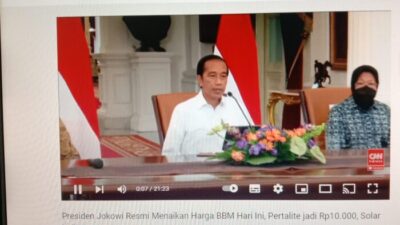 Jokowi Naikkan Harga BBM Bersubsidi dalam Konpres via Youtube Sekretaris Presiden