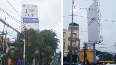 Reklame Tiang Tumbuh Marak di Jakarta Pusat, Dinas yang Ngawasin Cuek Bae