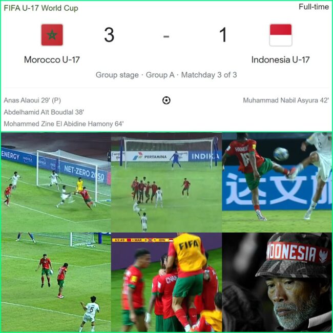 kalah 1-3 dari Maroko