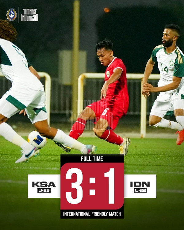 kalah 3-2 dari Arab