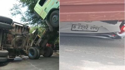 Kontainer Terbalik Tiban Hyundai